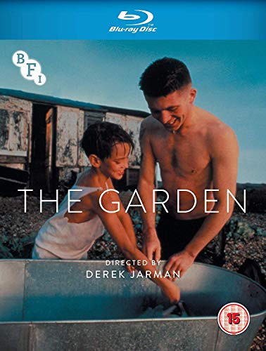 Blu-ray cover for "The Garden" featuring two people near a tub.