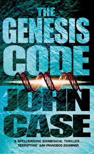 Book cover: "The Genesis Code" by John Case, featuring a DNA strand.