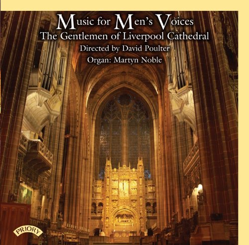 CD cover: cathedral interior with text “Music for Men’s Voices.”