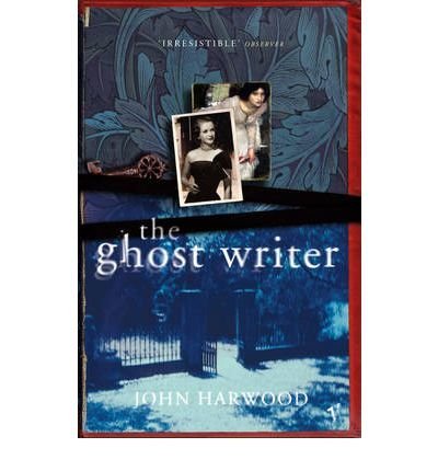 Book cover: "The Ghost Writer" by John Harwood, with photos and dark floral design.