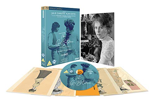 The Go-Between Blu-ray set includes the case, a booklet, a disc, and art cards.