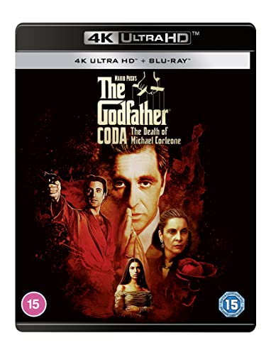 The Godfather Coda: UHD Blu-ray cover with film characters and 4K logo.