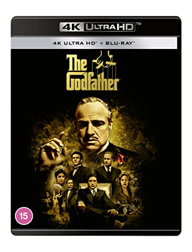 The Godfather 4K Ultra HD Blu-ray cover featuring Marlon Brando and the film cast.