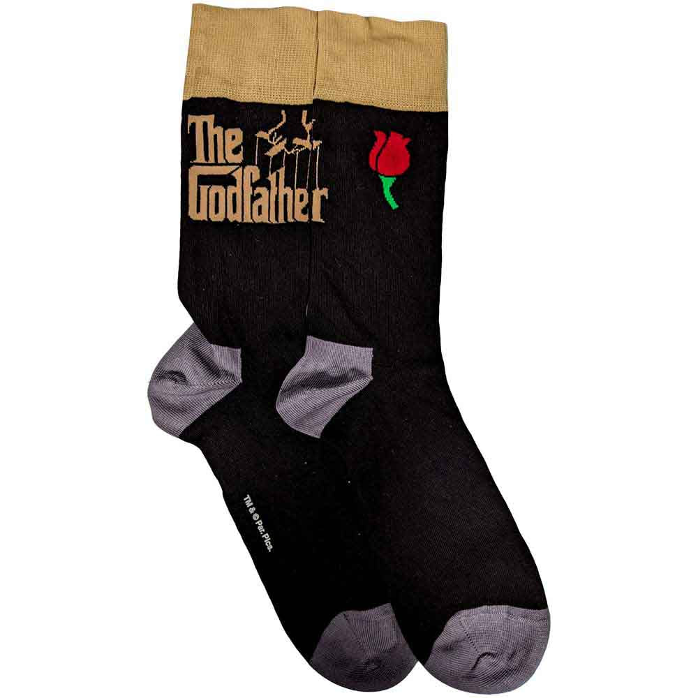 Black ankle socks featuring The Godfather logo in gold text on the side.