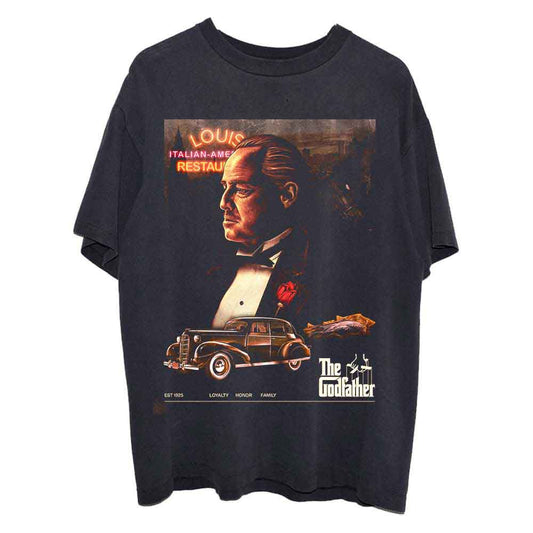 Black t-shirt featuring a sketched portrait of Marlon Brando as Vito Corleone.