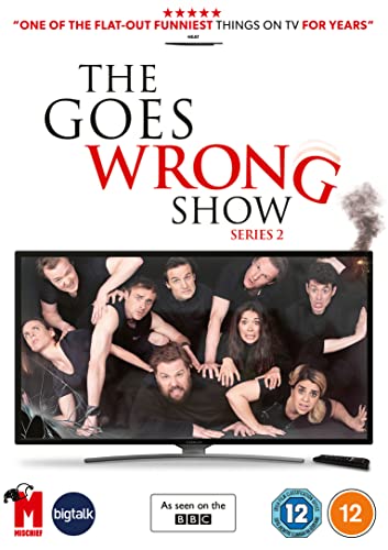 The Goes Wrong Show" Series 2 DVD cover with cast photo and broken TV.