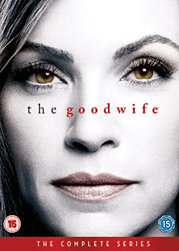 DVD cover for "The Good Wife" series, featuring a woman's face with red text overlay.
