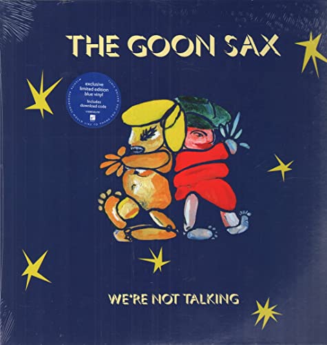 Vinyl album cover featuring abstract figures on a dark blue background with yellow stars.