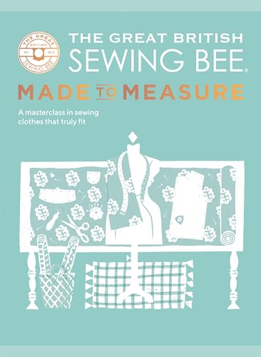 Book cover featuring a dress form, sewing tools, and fabric on a light blue background.