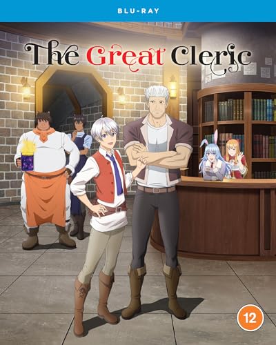 Blu-ray cover for "The Great Cleric" anime featuring five characters in a tavern.