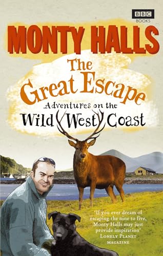 Book cover: man, dog, and stag in a coastal landscape.