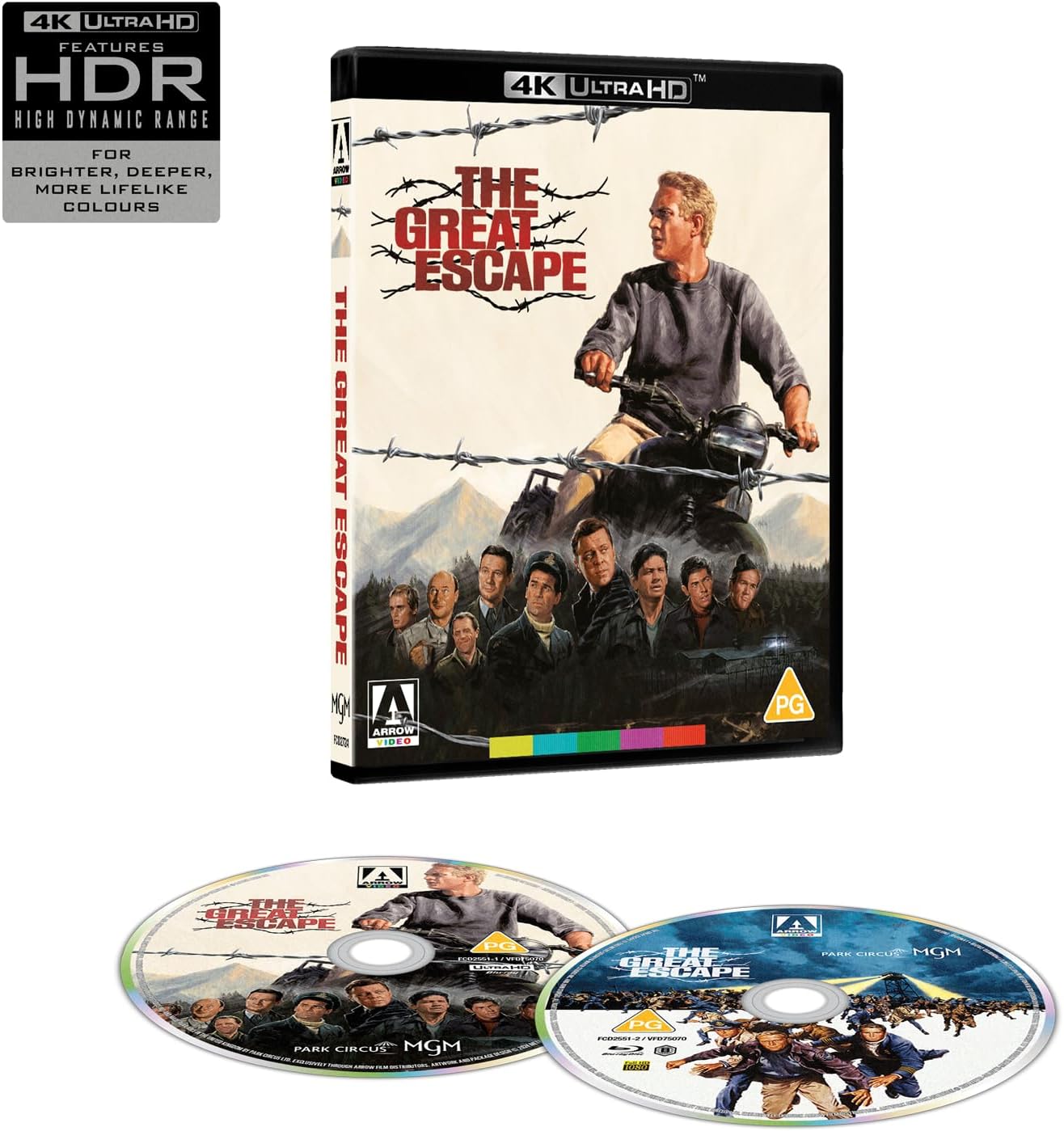The Great Escape" 4K Blu-ray case with film image and discs shown.