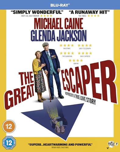 “The Great Escaper” Blu-ray cover featuring Michael Caine and Glenda Jackson.