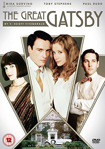 “The Great Gatsby” DVD cover with actors and a mansion image.