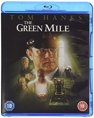 The Green Mile Blu-ray cover featuring Tom Hanks and cast members with an electric chair.