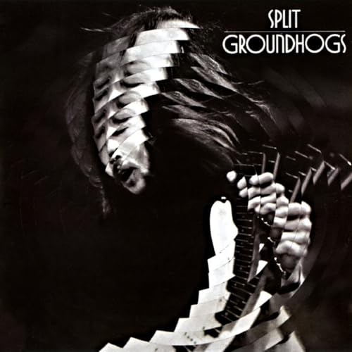 Album cover for The Groundhogs’ “Split,” featuring a distorted musician with guitar.
