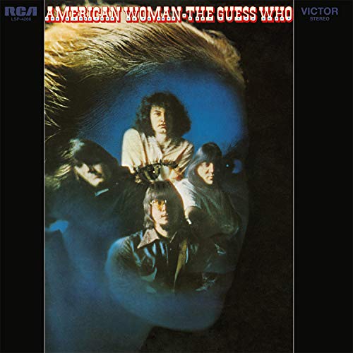 The Guess Who American Woman album cover featuring band members against a blue silhouette.