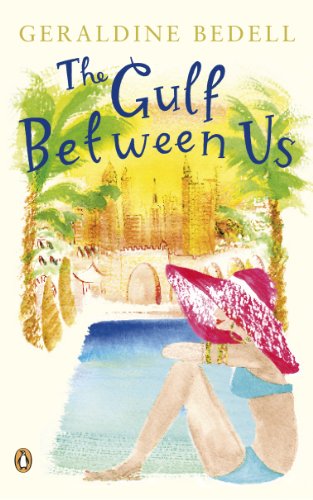 Book cover with watercolor painting of a beach, city, and woman.