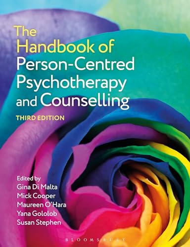 Book cover titled The Handbook of Person-Centred Psychotherapy and Counselling against a colorful rose background.