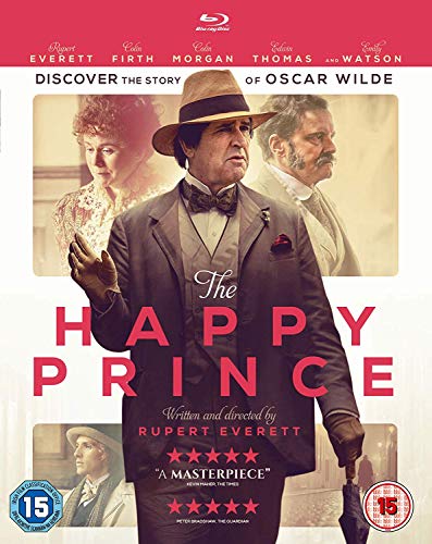 Blu-ray cover for "The Happy Prince" featuring Rupert Everett in a hat.