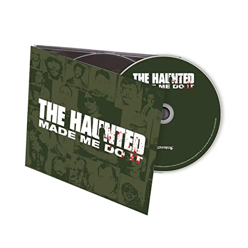 CD case for "The Haunted - Made Me Do It" with portrait collage.