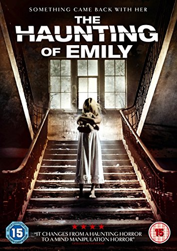 DVD cover for "The Haunting of Emily" showing a girl on stairs.