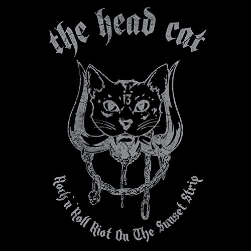Black and white album cover featuring a cat’s face with gothic lettering.