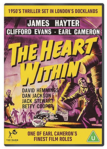 DVD cover for "The Heart Within" with actors' names and a thriller scene illustration.