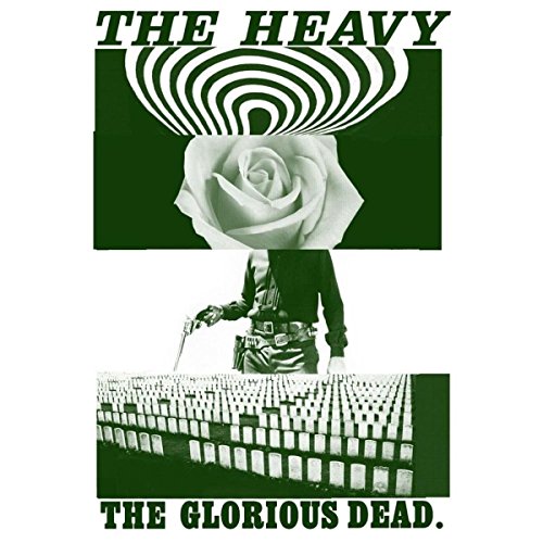 Album cover featuring a rose, a figure with a gun, and a military graveyard.
