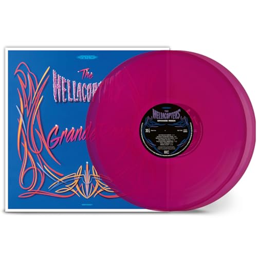 Pink vinyl record with album cover featuring band name and flames.