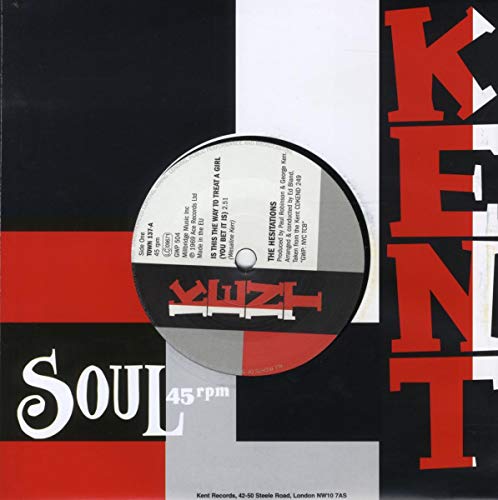 "Vinyl record sleeve with red, black, and white geometric design and visible record."