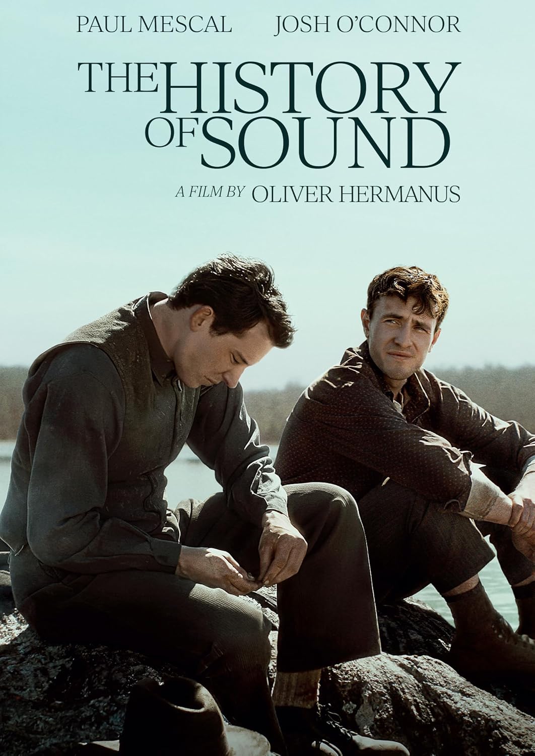 DVD cover for "The History of Sound" featuring two men by water.