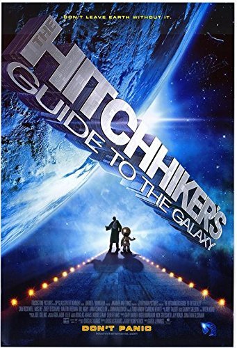 DVD case for “The Hitchhiker’s Guide to the Galaxy” film, colorful space scene.