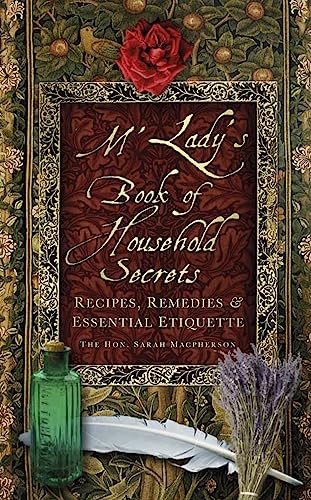 Book cover with floral patterns, a red rose, a green bottle, and a quill.