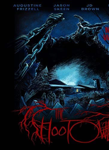 Horror movie poster featuring a monstrous owl and a snow-covered cabin.