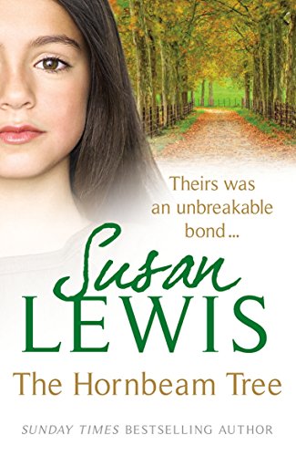 Book cover: "The Hornbeam Tree" with a girl's face and tree-lined path.