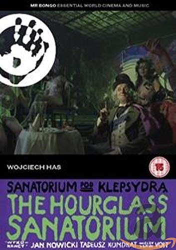 DVD cover for "The Hourglass Sanatorium," featuring a man in vintage attire.