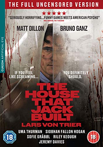 DVD cover for "The House That Jack Built" with red title text and actor names.