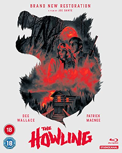 The Howling" Blu-ray cover featuring a wolf’s head and couple in a landscape.
