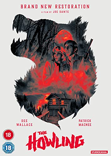 DVD cover for "The Howling" featuring a couple and a wolf's head.