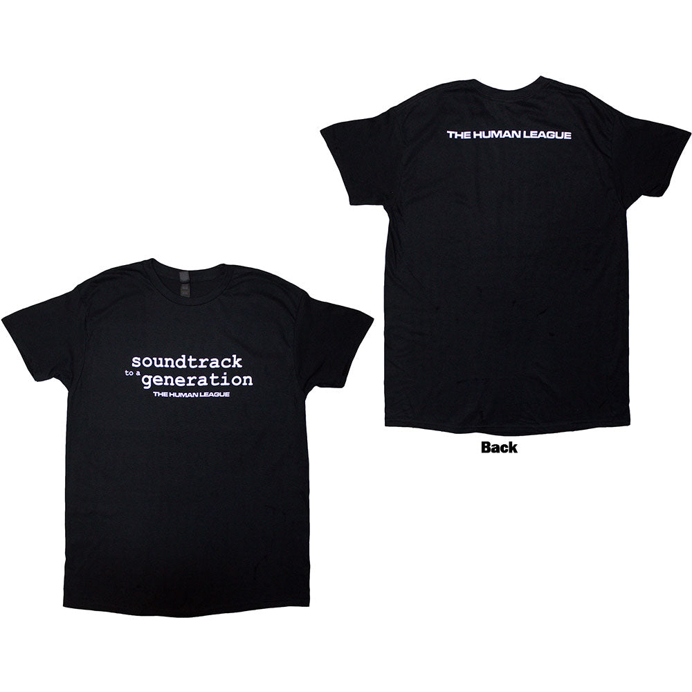 Black t-shirt with The Human League back print, size X-Large.