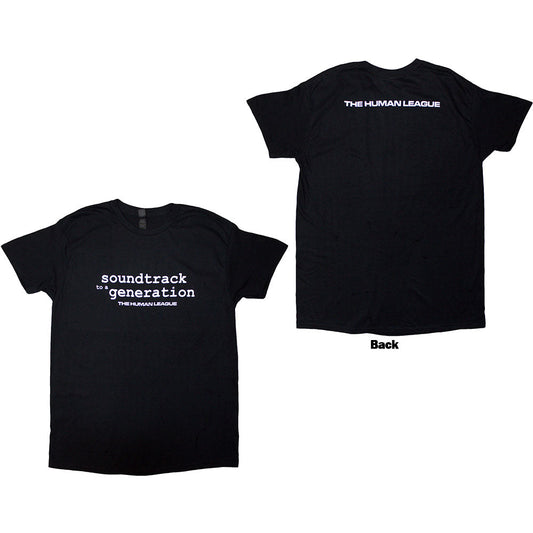 Black t-shirt with The Human League back print, size X-Large.