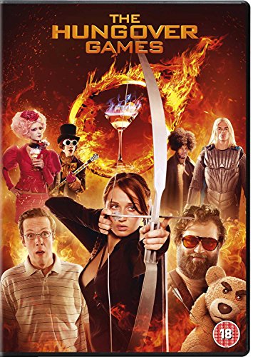 DVD cover for "The Hungover Games" featuring characters with a bow.