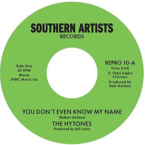 Green Southern Artists Records 45 RPM vinyl record label for The Hytones.