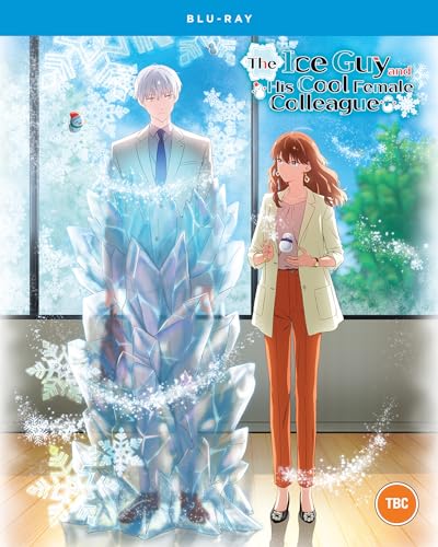 Anime-style Blu-ray cover featuring a man encased in ice and a woman.