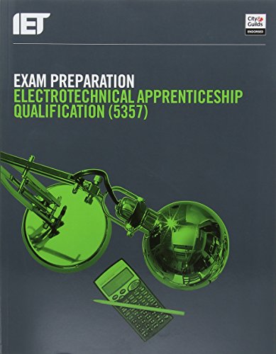 Book with electrical regulations exam prep, cover shows technical diagrams and text.