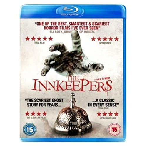 Blu-ray cover for horror film "The Innkeepers" featuring a ghostly figure.