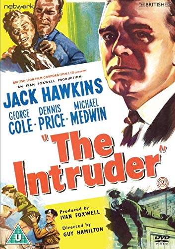 DVD cover art for The Intruder featuring painted portraits of actors and film credits.