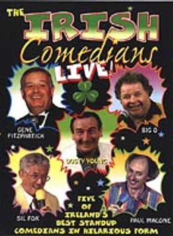 DVD cover featuring portraits of five Irish comedians and shamrocks.