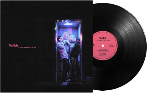 Vinyl record and album cover for The Itch, featuring people in a phone booth.
